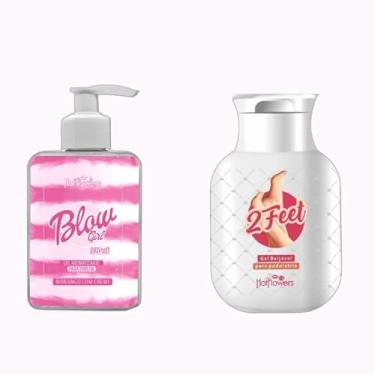 Imagem de Gel Deslizante Hidratante Blow Girl Hot Flowers Aromatizante Beijavel Para O Corpo Pele Macia 320ml + Gel Hidratante Beijável Para Podolatria Hot Flowers 60g