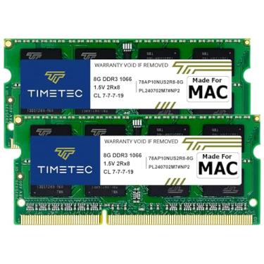 Imagem de Memória Timetec Hynix IC 16GB KIT(2x8GB) Compatible for Apple DDR3 PC3-8500 1067MHz/1066MHz Upgrade for MacBook 13’’ Mid 2010, MacBook Pro 13’’ Mid 2010, iMac 27’’Late 2009, Mac Mini Mid 2010(16GB KIT(2x8GB))