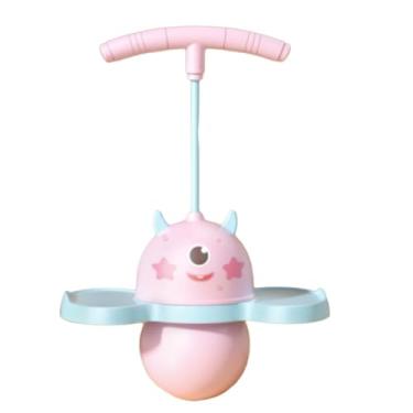 Imagem de Fancyes Pogo bola com alça pogo salto brinquedo placa de equilíbrio alongamento saltando bola pogo vara para esportes internos treino fitness meninas, ROSA