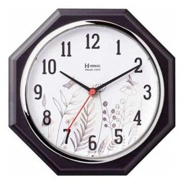 Imagem de RELÓGIO DE PAREDE ANALÓGICO MODERNO MECANISMO STEP HERWEG CROMADO