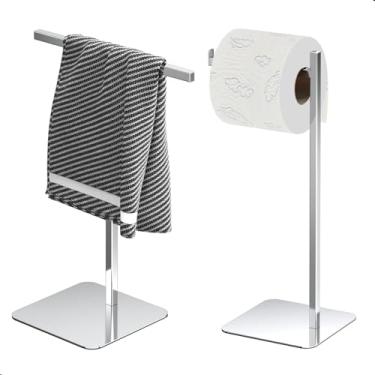 Imagem de Fassin Shop, Porta Papel Higiênico de Chão Inox e Toalha Lavabo Nice