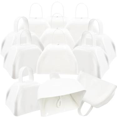 Imagem de Alarme de campainha de metal, ano novo, sala de aula, sinos de casamento e sinos de percussão de instrumentos musicais de chamada, 7,6 cm (pacote com 12) (Branco)