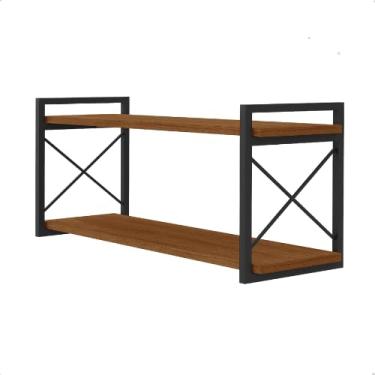 Imagem de Decorlidi - Prateleira Industrial Suspensa Parede Retrô Estante Moderna - 2 Prateleiras - Prateleira suspensa - Estante - Decoração e Organização