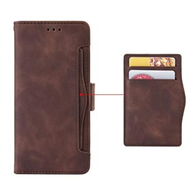 Imagem de Capa com compartimento para cartão para Blackview A70 2021 capa flip com suporte para Blackview A70 2021 capa de telefone magnética retrô carteira de telefone com compartimentos para cartão