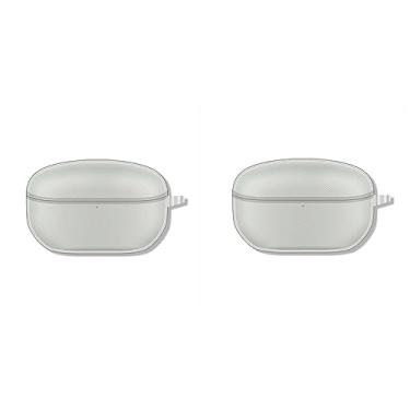 Imagem de Pacote com 2 capas protetoras DAYJOY macias de TPU transparente compatível com fones de ouvido Sony WF-1000XM5, capa protetora com chaveiro (transparente)