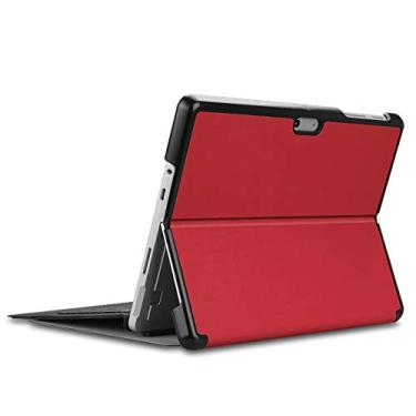 Imagem de Kepuch Capa Custer para Surface Pro 7 6 5 4, capa rígida de couro PU ultrafina para Surface Pro 7 6 5 4 - Vermelho