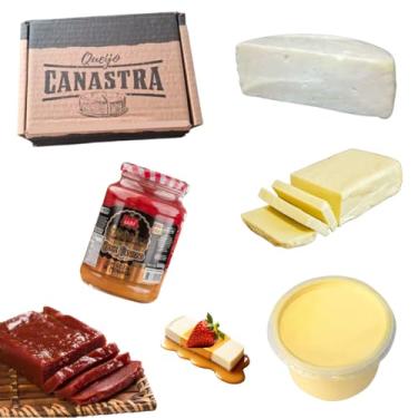 Imagem de Kit Artesanal Mineiro Queijo Canastra 500g com Manteiga da Roça 500g, Requeijão de Corte 500g, Goiabada Cascão de 400g e Doce de Leite com Geleia de Morango 680g