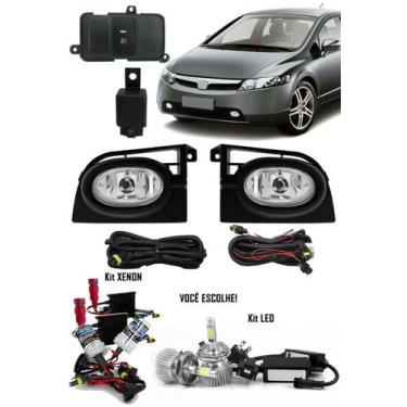 Imagem de Kit Farol de Milha Neblina Honda New Civic 2006 2007 2008 + Kit Xenon 