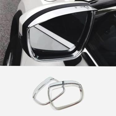 Imagem de GZBFTDH Espelhos de porta lateral de carro capas protetoras de moldura de proteção de chuva, para Mitsubishi Outlander 2022, acessórios cromados de fibra de carbono automotivo