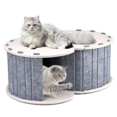 Imagem de pawstrip Peekaboo Cama Dobrável Dobrável de Feltro, Feltro, Feltro, Caverna para Gatos, para Vários Gatos