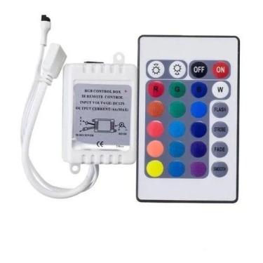 Imagem de Controlador Fita Led Rgb 5050 3528 Controle Remoto 24 Teclas - MEGACE