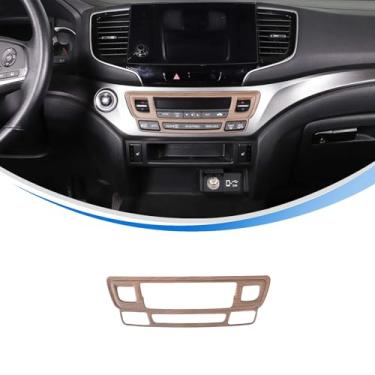 Imagem de HIRUFAIT Acabamento da tampa do botão do modo de ar condicionado do console central para Honda Pilot 2016-2022/Honda Ridgeline 2017-2023/Honda Passport 2019-2023 Acessórios interiores Material ABS
