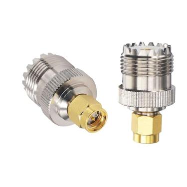 Imagem de Adaptador coaxial DHT Electronics 2 peças RF SMA macho para UHF fêmea SO-239 SO239