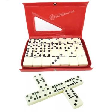 Imagem de Domino De Osso Profissional Estojo 28 Peças Diverção LUADO28 - Luatek,