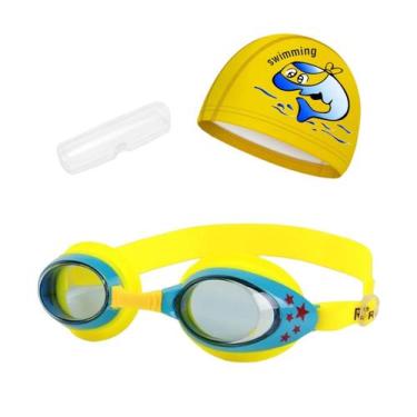 Imagem de Kit Natação Infantil com Óculos Estojo e Touca Coleção Estrelas - Hero