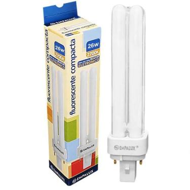 Imagem de Lâmpada Compacta Fluor PL 2 Pinos 26w Quente 2700K G24d-3 - EMPALUX, 1