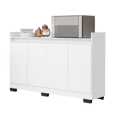 Imagem de Rack Aparador Buffet Cantinho Café Retrô 4 Portas Ryzen Novo Modelo La