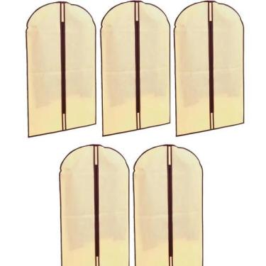 Imagem de Kit 5x Organizador Porta Roupas Camisas Casacos Ternos - Monaliza, Beg