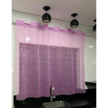 Imagem de Cortina Renda Para Janela De Cozinha 1,80 x 1,40m - JCM, Rosa