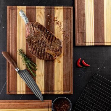Imagem de Kit 2 Tábuas de Corte de Carne de 45cm e 35cm Churrasco - Móveis C.