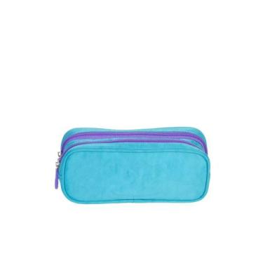 Imagem de Estojo Escolar 2 Compartimentos Paul Frank Sestini, Verde Lagoa