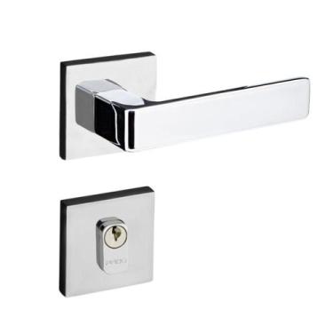 Imagem de Fechadura Porta Externa Modena Pado Cromada 55Mm Cilindro