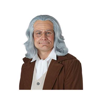 Imagem de California Costumes Peruca adulto Benjamin Franklin, Cinza, tamanho nico