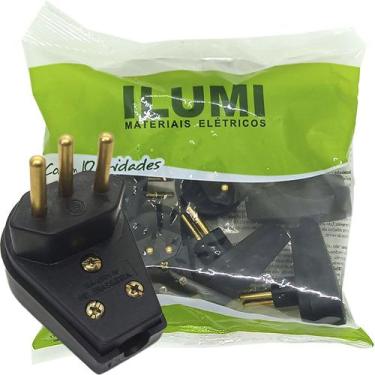 Imagem de Plug Macho Gigante com Prensa Cabo 3 pinos de 10a para Extensão Tomada