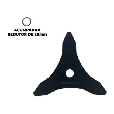 Imagem de Lâmina Faca 3 Pontas para Roçadeira 1 Polegada com Redutor para 20mm C