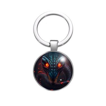 Imagem de Chaveiro Serpente Cobra de Olhos Vermelhos Brilhantes - RECANTO ASTRAL