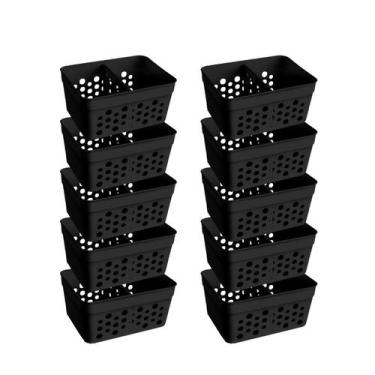 Imagem de  Kit 10 Cestos Organizador Gaveta Com Divisória Mini Cestinho Colorido