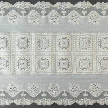 Imagem de Caminho de Mesa Plástico Rendado Caridade 1 Metro - Otimotex, Bege