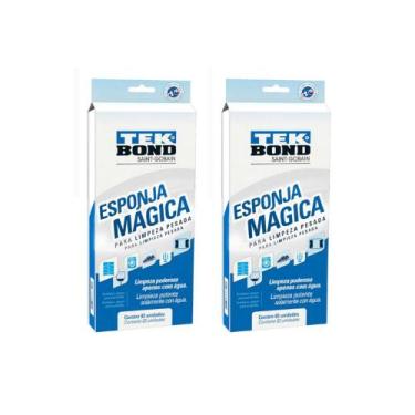 Imagem de Kit Com 06 Esponja Magica Tekbond Bucha Limpeza Pesada Tira mancha Lim