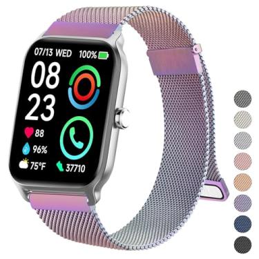 Imagem de Pulseiras de metal de aço inoxidável para Fitpolo IDW13, Woneligo W13 e mais - compatíveis com pulseiras inteligentes IDW13, IDW16, IDW19 - coloridas