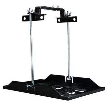 Imagem de Kit de bandeja de retenção de bateria Suporte de bandeja de bateria de metal com braçadeira de suporte ajustável para carros, barcos marítimos