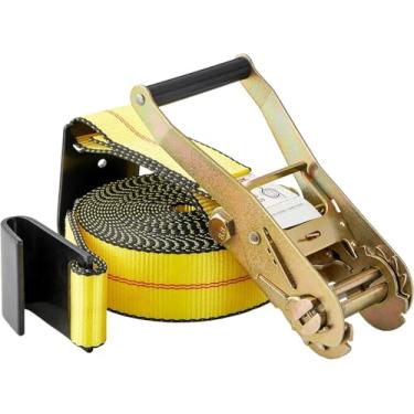 Imagem de SECULOK Correias de amarração de catraca resistentes de 5 cm x 7 cm com ganchos planos, controle de carga WLL de 1,5 kg para caminhões e reboques, tiras duráveis de 5 polegadas para transporte de