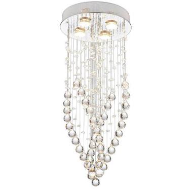 Imagem de Luminária Pendente lluvia Cristal 4L GU10 Just Home Collection, 220V