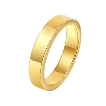 Imagem de Aliança Avulsa Ouro 18k Banhada Reta Tungstênio 4mm - Oremte, 19