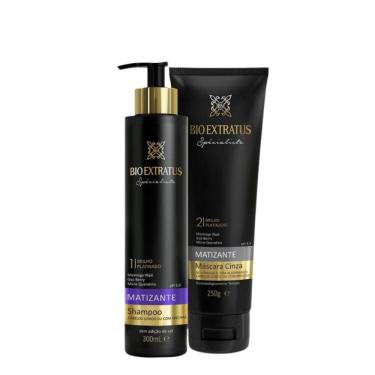 Imagem de Kit Bio Extratus Spécialiste Matizante Shampoo 300ml+Mascara Cinza 250g