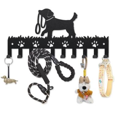 Imagem de MAYJOYDIY Ganchos de metal para casaco de cachorro, suporte de parede, suporte de cabide de 24 x 10 cm, 10 ganchos decorativos de pata de cachorro, ganchos para chaveiros, porta-chaves para parede,