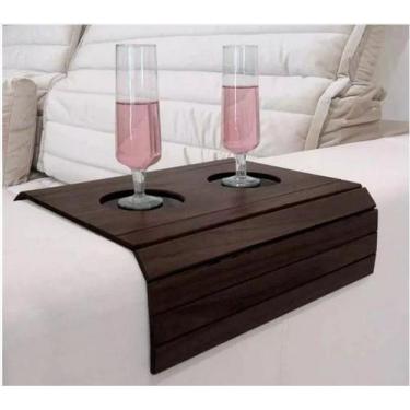 Imagem de Bandeja Porta Copo Para Braço Sofá Madeira Suporte - BELMONT