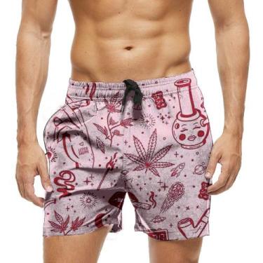 Imagem de Short Praia Shorts Banho Bermuda Verão Vibes Desenho Letter Shoppe 101