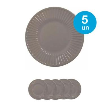 Imagem de 5un Prato sobremesa petiscos melamine plissé salgadinho 20cm - yangzi