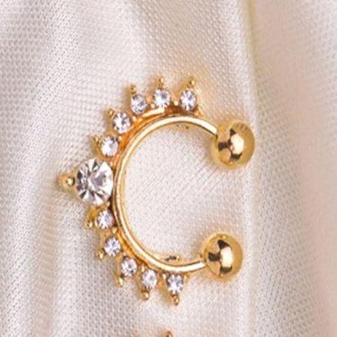 Imagem de Piercing Septo Indiano Falso Fake Strass Nariz Prata Ou Ouro - De Cast