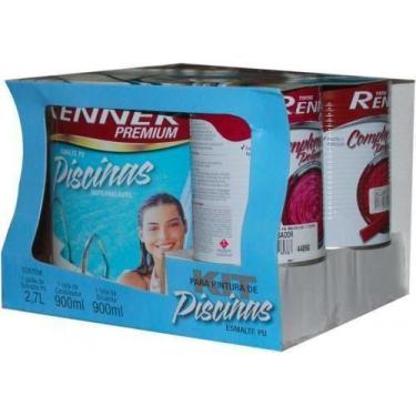 Imagem de Kit Tinta Para Piscina Branco Renner 4,5lts Impermeável