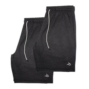 Imagem de Kit 2 Bermudas Masculina Moletom Short Moletinho - Bueno Store, Cinza,