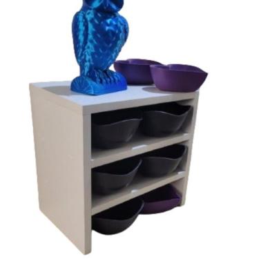 Imagem de Prateleira para cozinha pratos quartos xícaras decoração cores Branco 