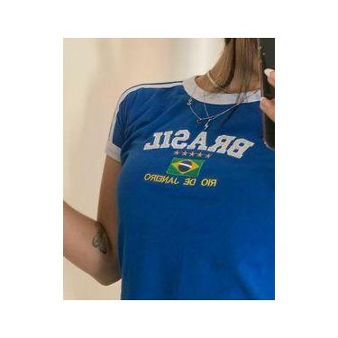 Imagem de Blusa Do Brasil Bandeira Bordada BabyLock - Azul Clara - ToJoia18k, M