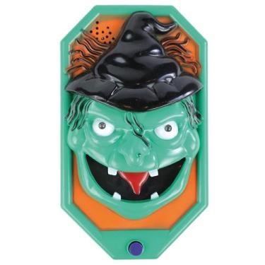 Imagem de Enfeite Decorativo Halloween - Campainha Bruxa Verde - Som, Luz e Movi