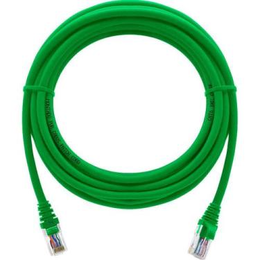 Imagem de Cabo De Rede 5 Metros Patch Cord Cat6 UTP 100% Cobre Verde 23AWG RJ45 